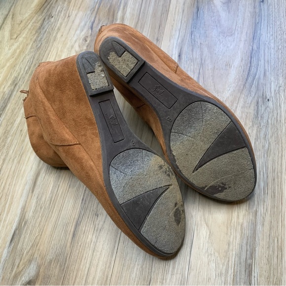 FIONI Tan Brown Faux Suede Wedge Booties Women's Shoes Size 8 - Picture 7 of 8